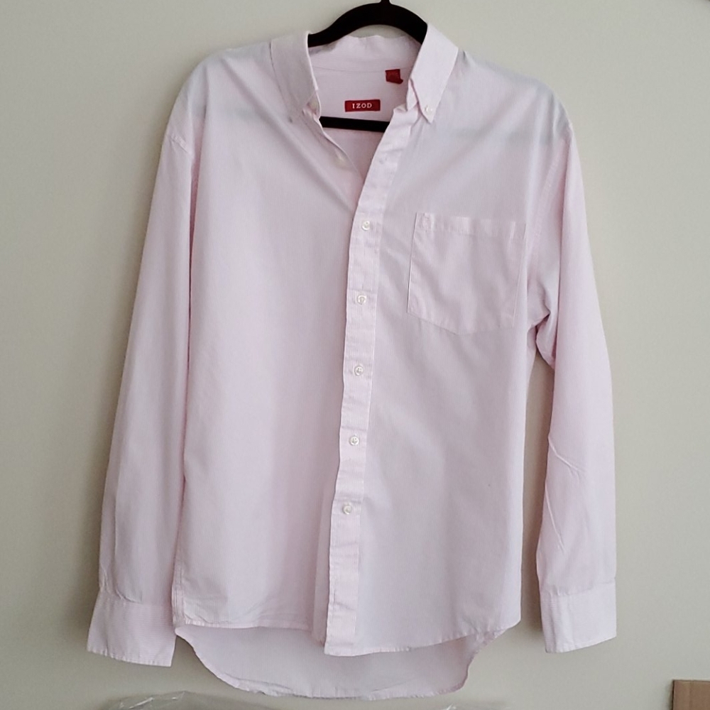 Pink Striped Izod Button Up Shirt